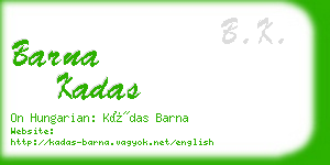 barna kadas business card